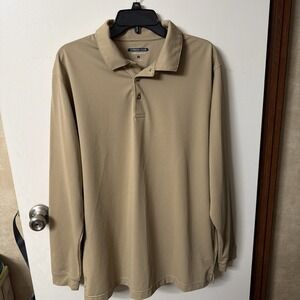 Cypress Club Performance Shirt Mens L Tan  Long Sleeve Golf Country Club